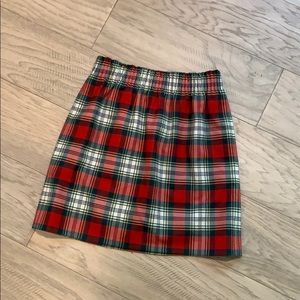 Preppy red and green plaid Jcrew skirt